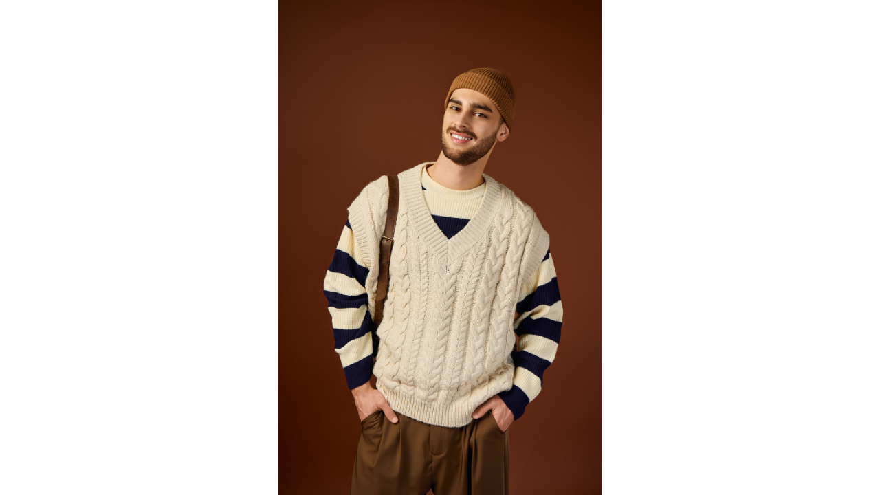 7. Layer with a soft crew neck knit