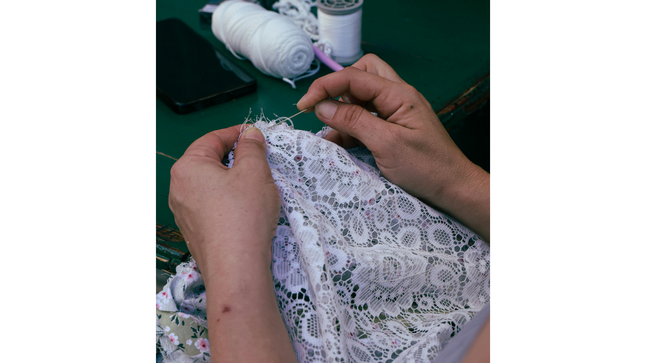 2. Sewing garments in place instead of using tape