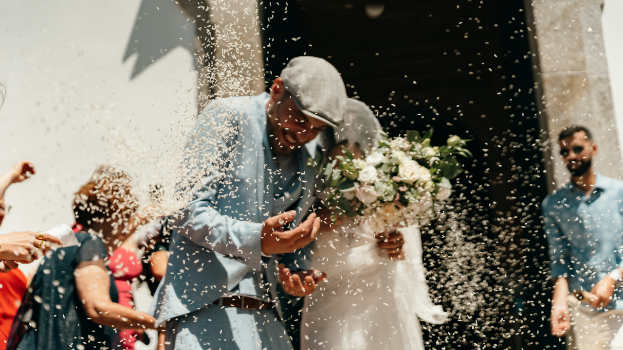 8. Throwing rice at newlyweds