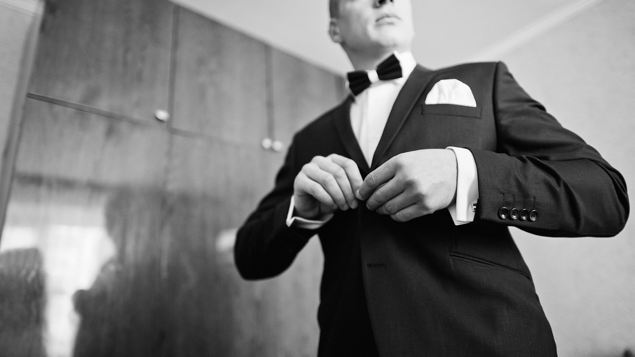 9. Groom tuxes with expressive details